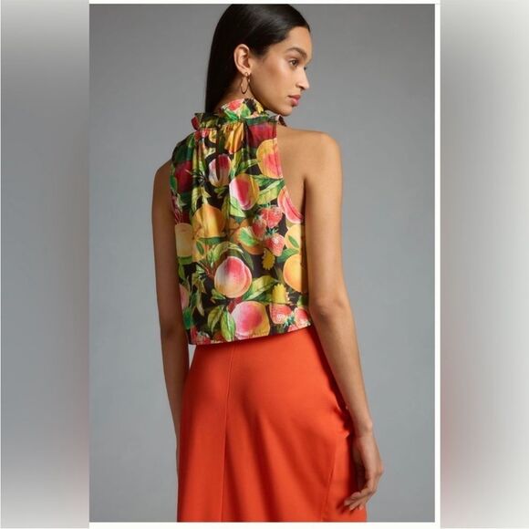 Maeve poplin ruffle - neck halter tank size M - Picture 3 of 9